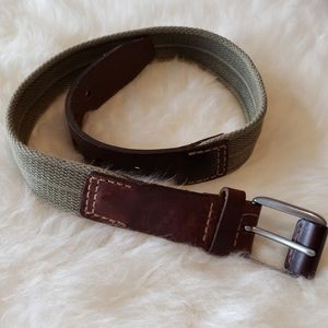 Leather & Canvas Khaki Belt 28" Legnth